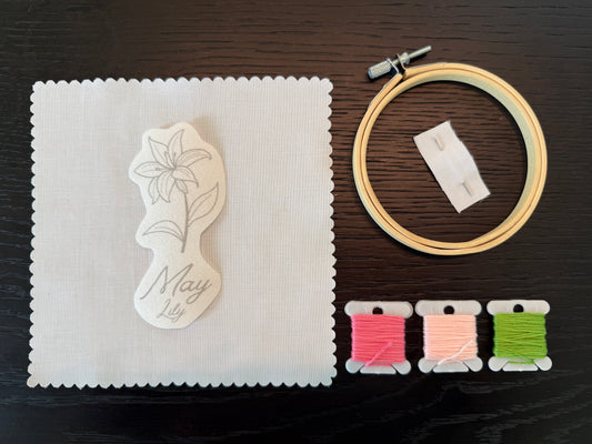 May Birth Flower Embroidery Kit – Lily
