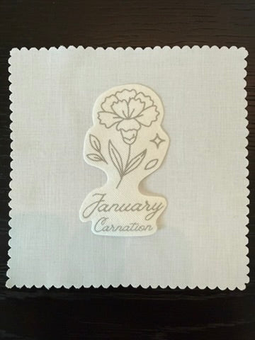 January Birth Flower Embroidery Kit- Carnation