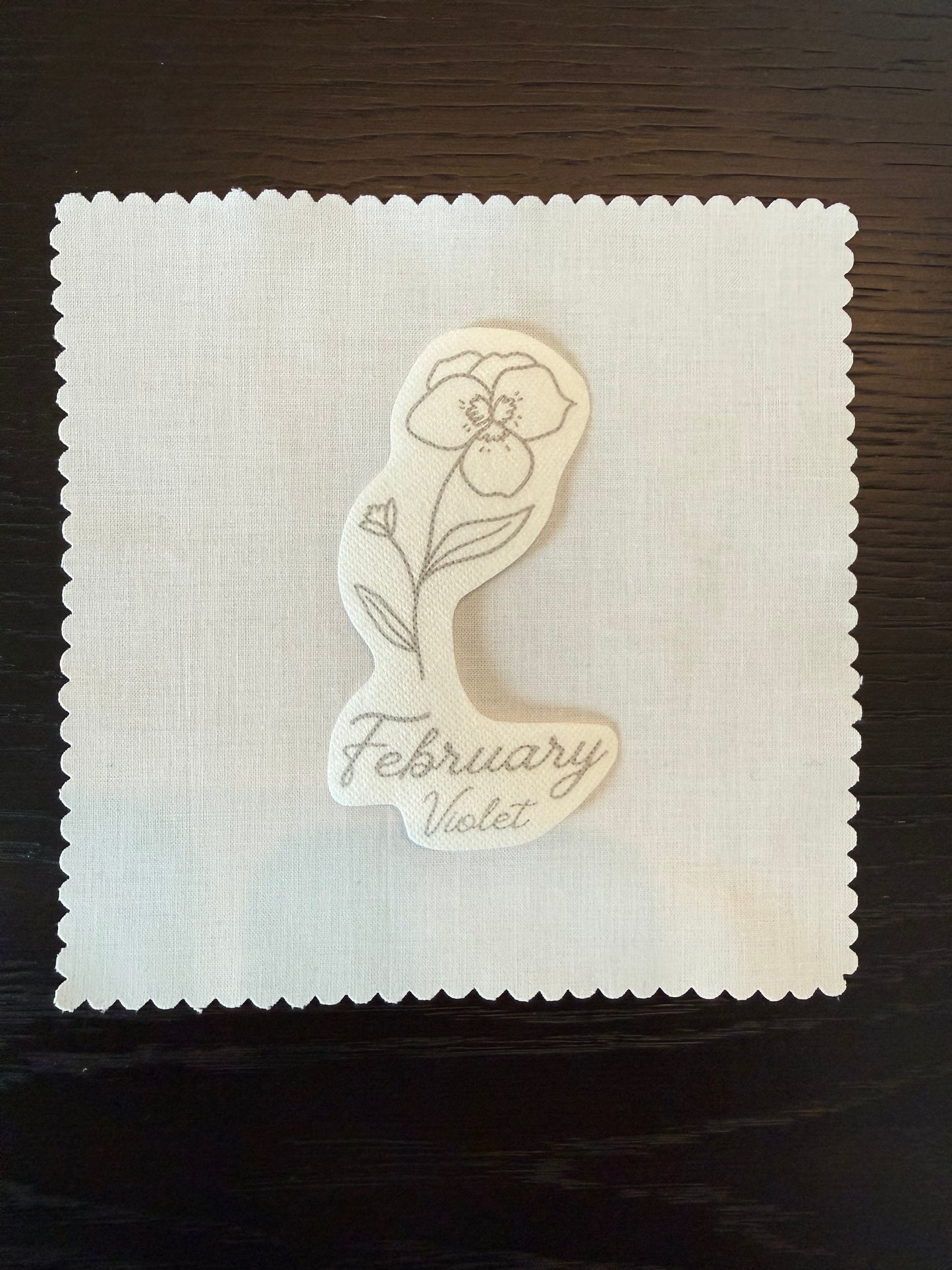 February Birth Flower Embroidery Kit – Violet