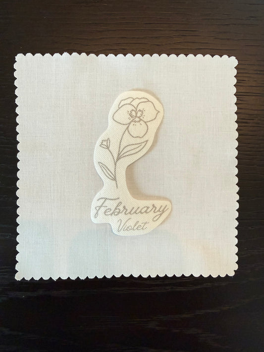 February Birth Flower Embroidery Kit – Violet