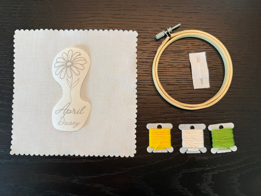 April Birth Flower Embroidery Kit – Daisy