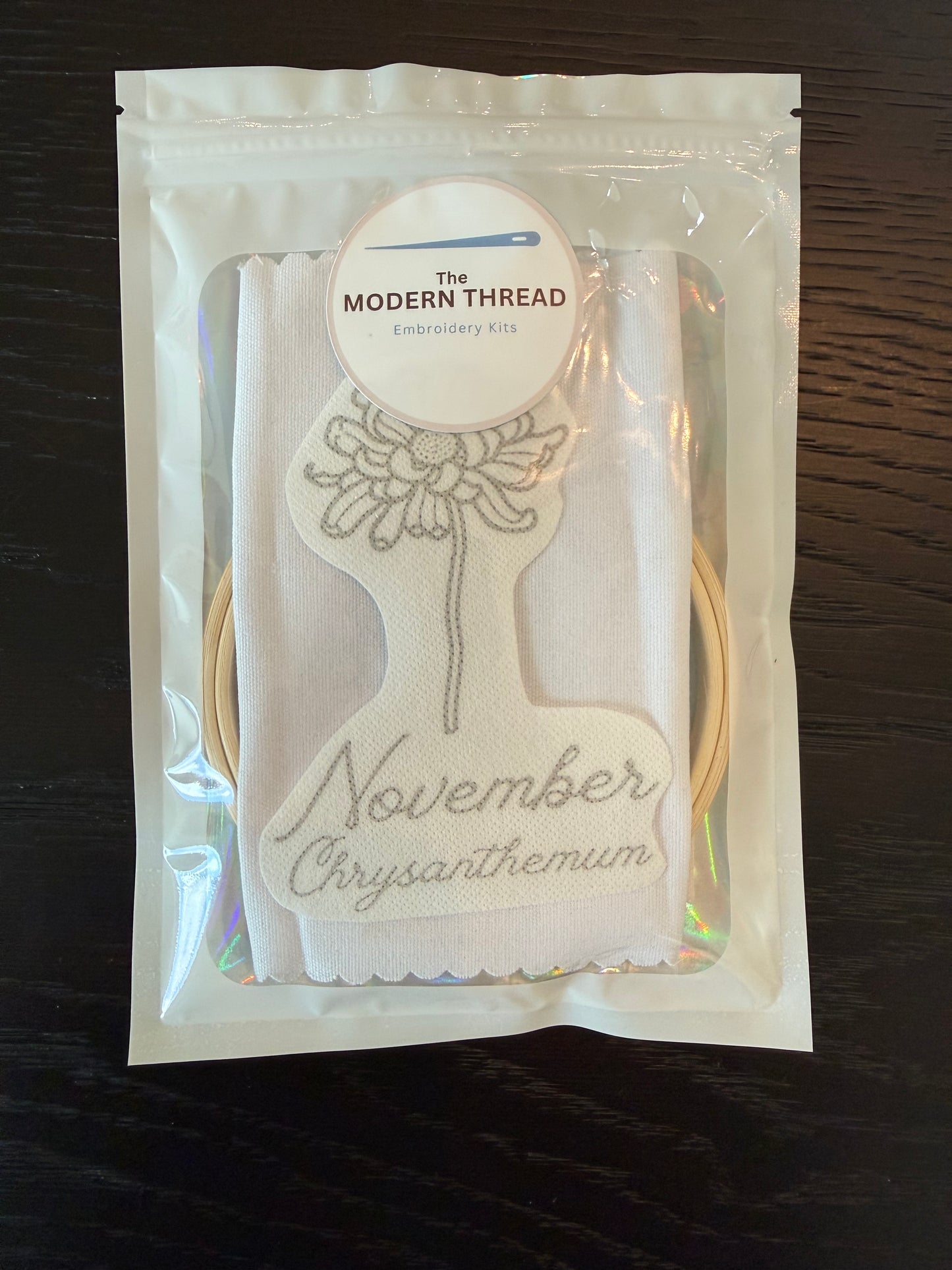 November Birth Flower Embroidery Kit – Chrysanthemum