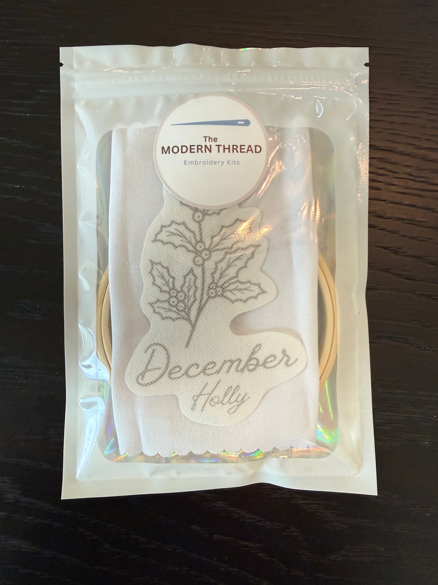 December Birth Flower Embroidery Kit – Holly