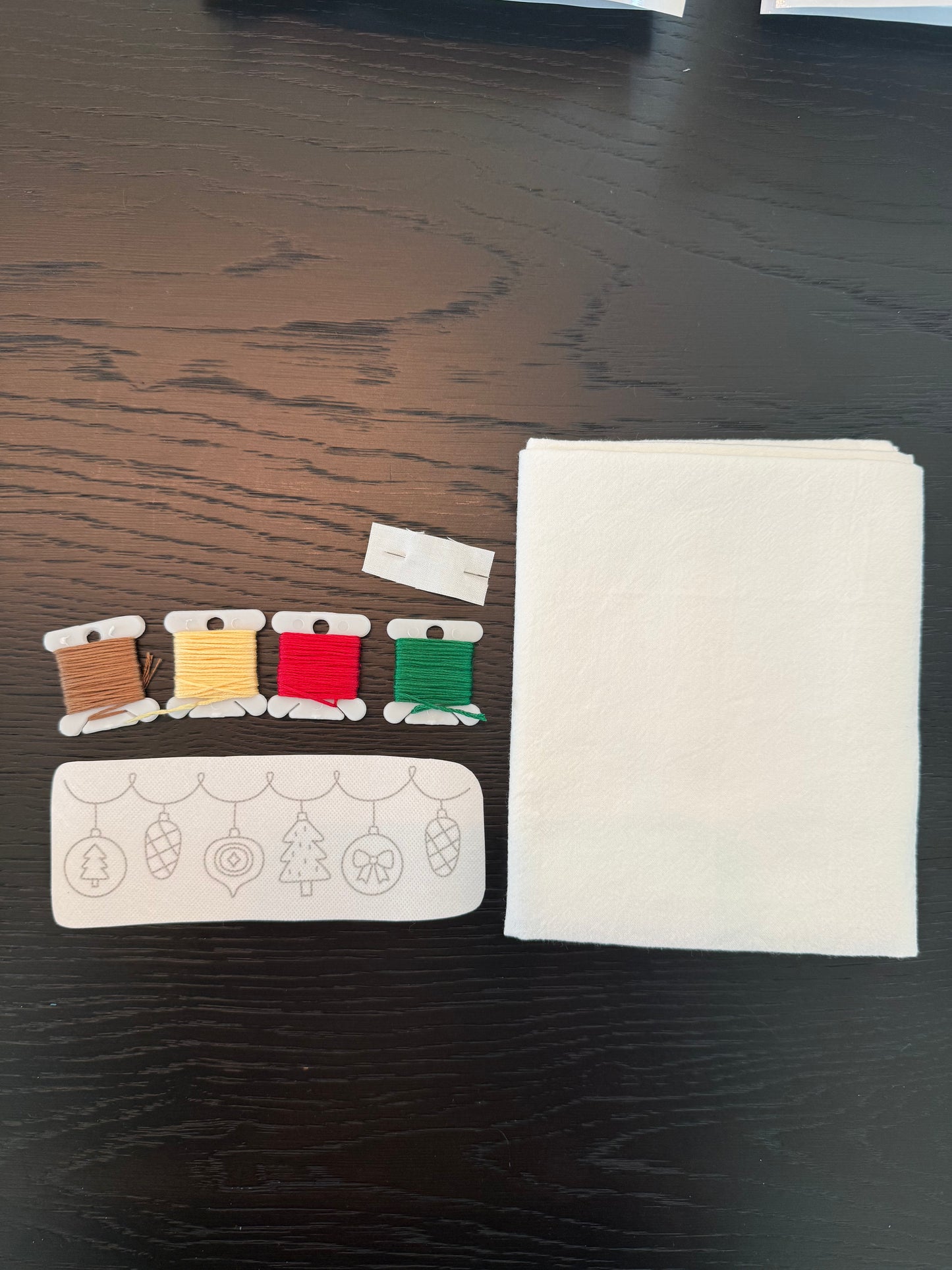 Ornaments Tea Towel Embroidery Kit